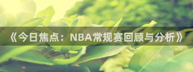  意昂2：《今日焦点：NBA常规赛回顾与分析》
